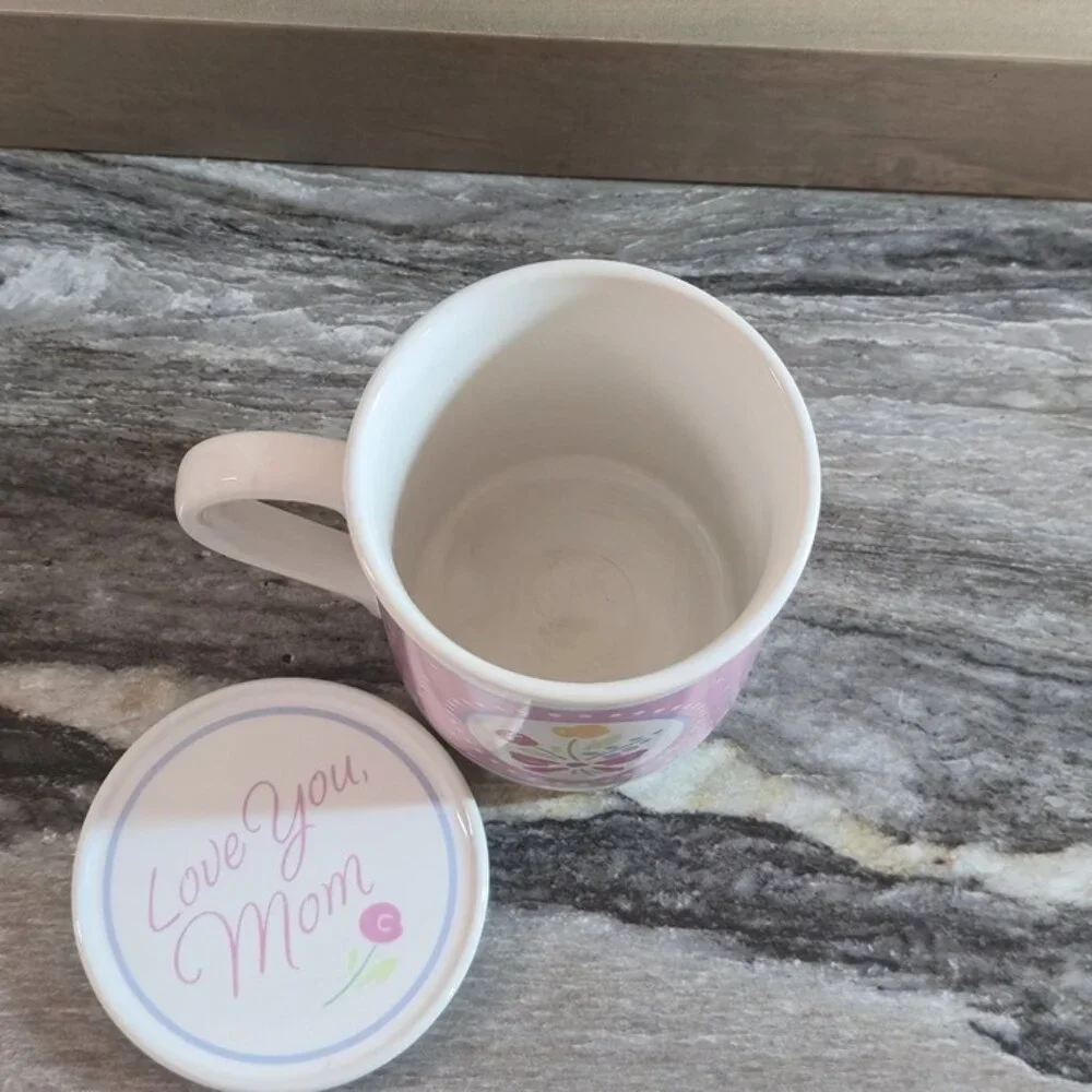 Hallmark Mug Mates 1988 “Love You Mom” Ceramic Mug w/ Lid Vintage Made in Japan - Picture 3 of 5